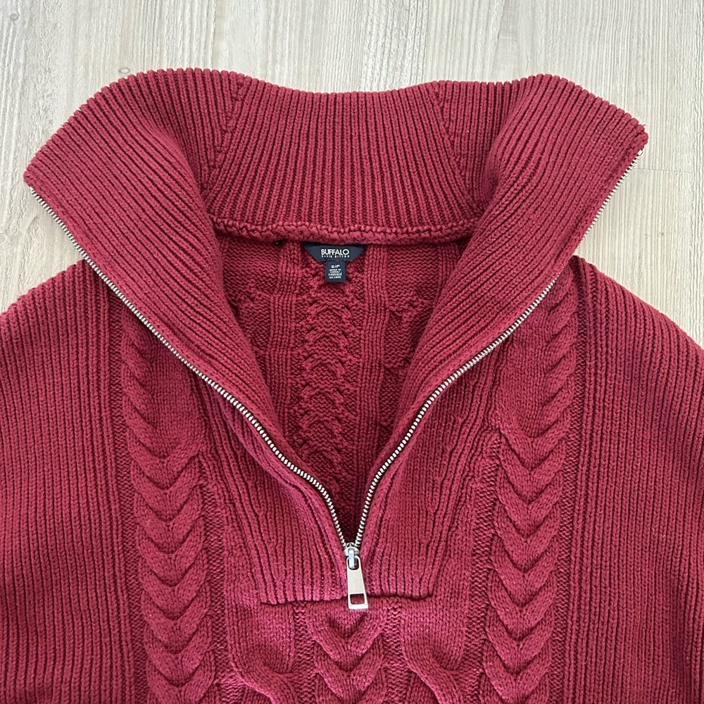 Sorella Dark Red Cable Knit Long Sleeve Sweater​ - Picture 8 of 15